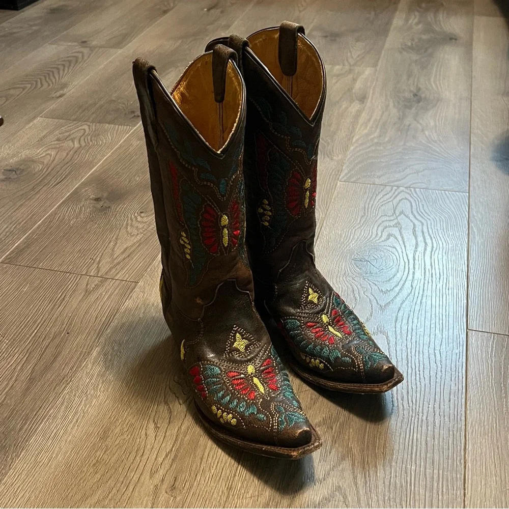 Corral Teens western boots with butterfly embroidery - Picture 4 of 6